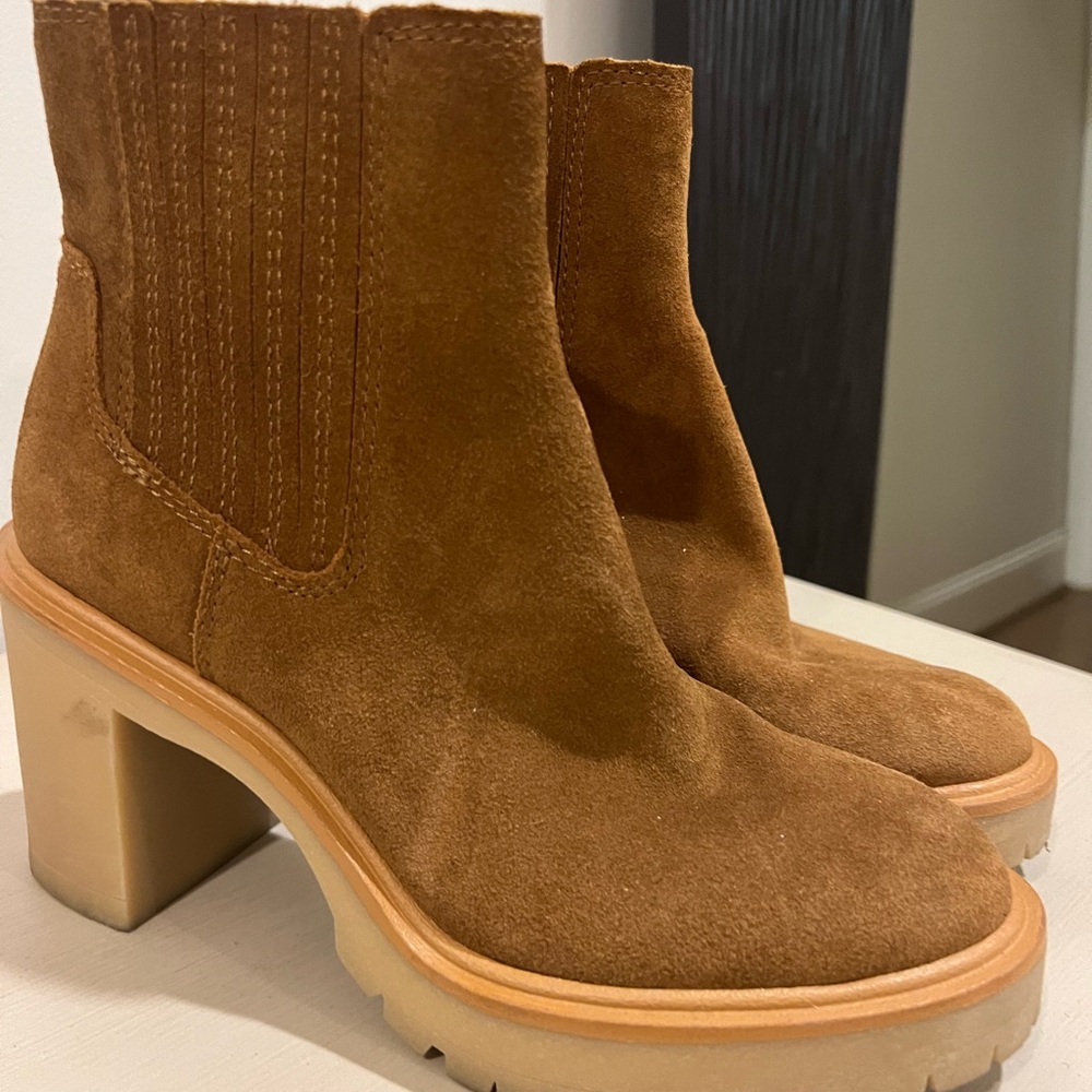 Dolce Vita | Caster H2O Platform Chunky Lug Sole Mushroom Suede Ankle Booties